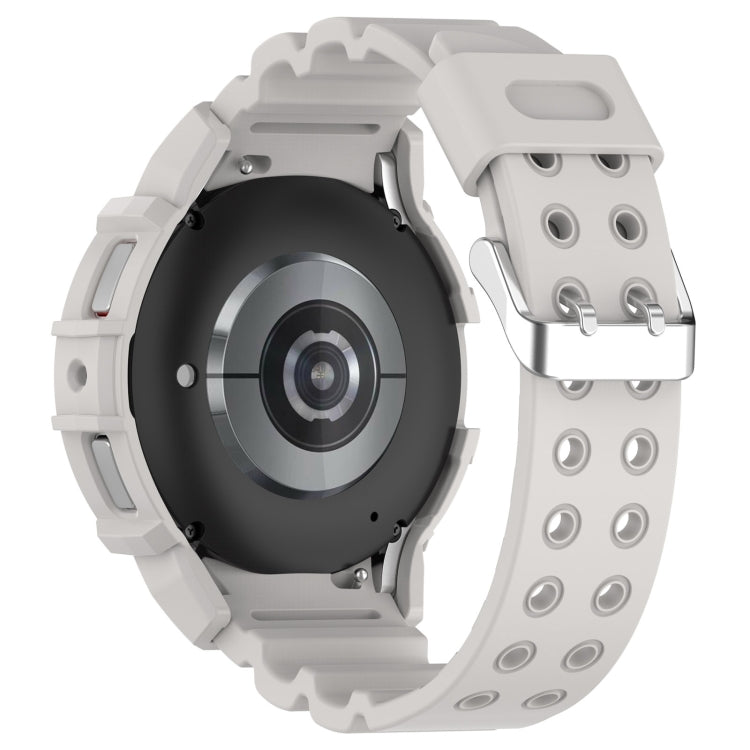 For Samsung Galaxy Watch 7 40mm Armor Silicone Watch Band with Watch Case Set(Light Gray) - Watch Bands by PMC Jewellery | Online Shopping South Africa | PMC Jewellery | Buy Now Pay Later Mobicred
