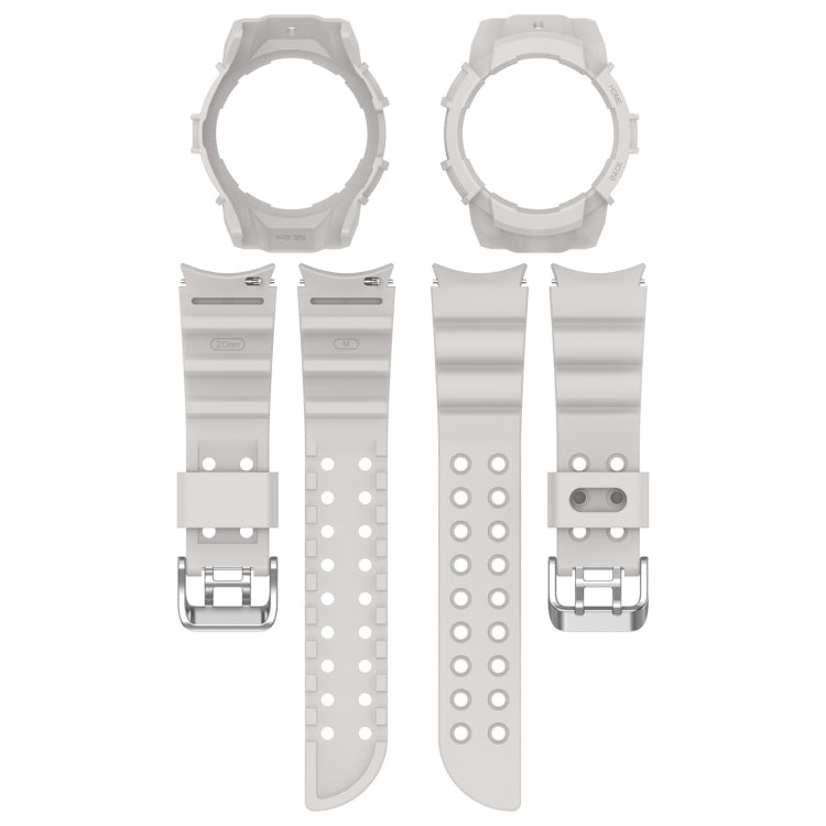 For Samsung Galaxy Watch 7 40mm Armor Silicone Watch Band with Watch Case Set(Light Gray) - Watch Bands by PMC Jewellery | Online Shopping South Africa | PMC Jewellery | Buy Now Pay Later Mobicred