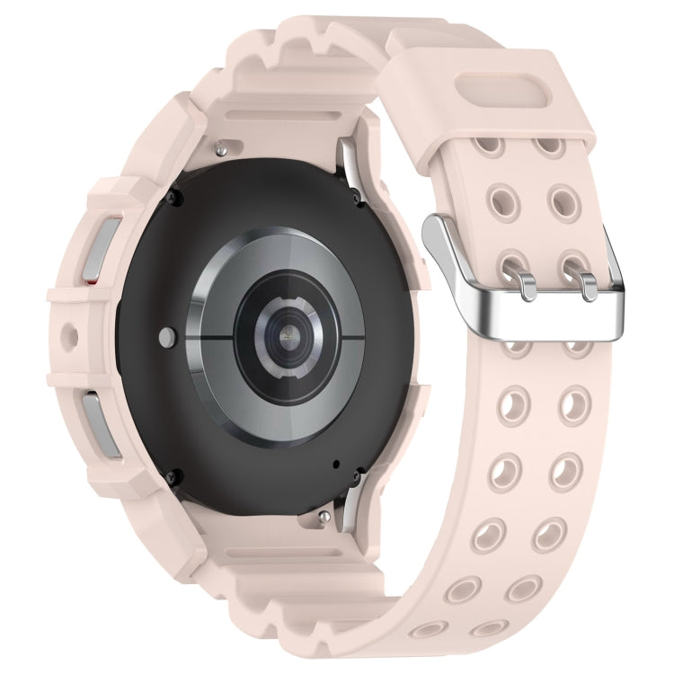 For Samsung Galaxy Watch 7 40mm Armor Silicone Watch Band with Watch Case Set(Pink) - Watch Bands by PMC Jewellery | Online Shopping South Africa | PMC Jewellery | Buy Now Pay Later Mobicred