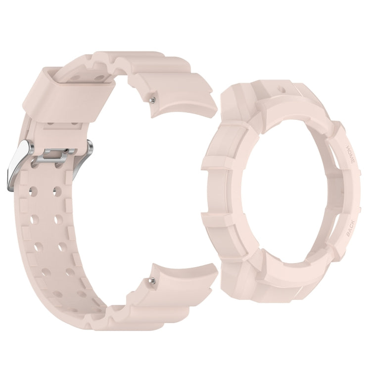 For Samsung Galaxy Watch 7 40mm Armor Silicone Watch Band with Watch Case Set(Pink) - Watch Bands by PMC Jewellery | Online Shopping South Africa | PMC Jewellery | Buy Now Pay Later Mobicred