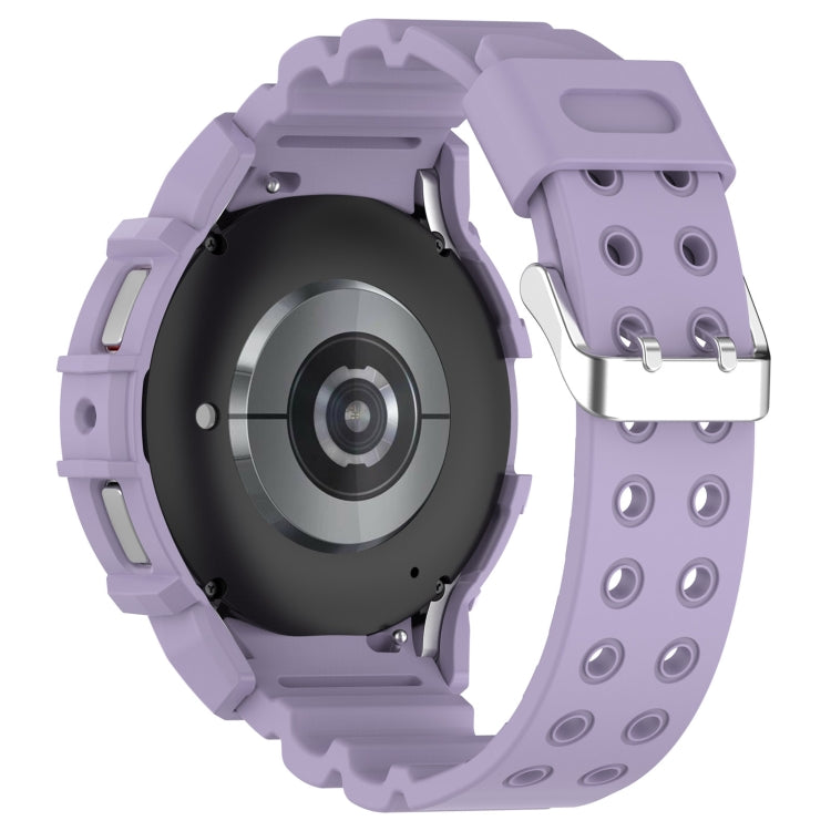 For Samsung Galaxy Watch 7 40mm Armor Silicone Watch Band with Watch Case Set(Purple) - Watch Bands by PMC Jewellery | Online Shopping South Africa | PMC Jewellery | Buy Now Pay Later Mobicred