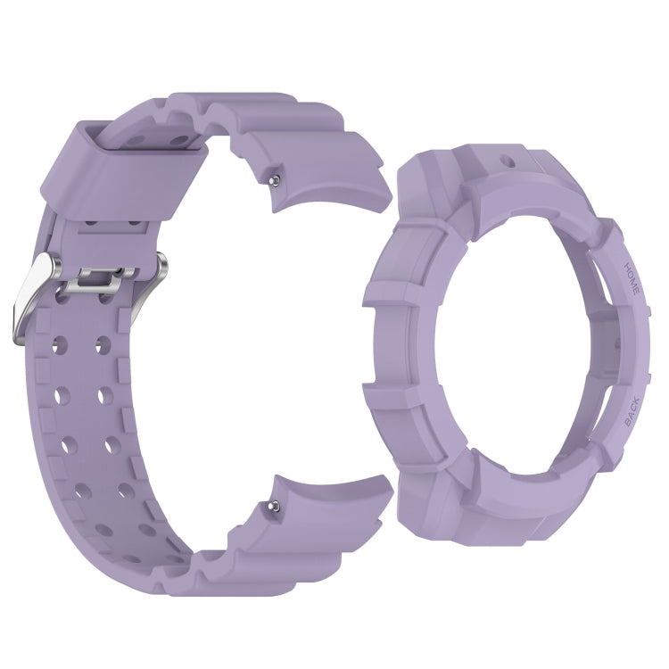 For Samsung Galaxy Watch 7 40mm Armor Silicone Watch Band with Watch Case Set(Purple) - Watch Bands by PMC Jewellery | Online Shopping South Africa | PMC Jewellery | Buy Now Pay Later Mobicred