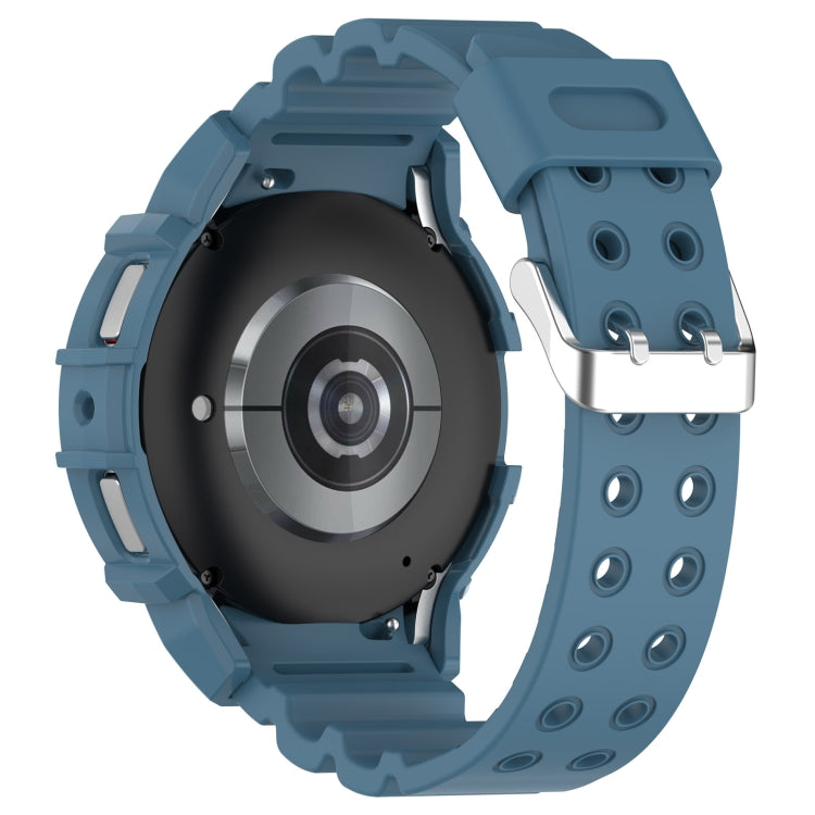 For Samsung Galaxy Watch 7 44mm Armor Silicone Watch Band with Watch Case Set(Blue) - Watch Bands by PMC Jewellery | Online Shopping South Africa | PMC Jewellery | Buy Now Pay Later Mobicred
