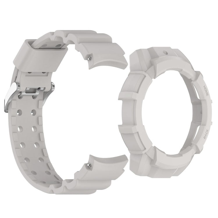 For Samsung Galaxy Watch 7 44mm Armor Silicone Watch Band with Watch Case Set(Light Gray) - Watch Bands by PMC Jewellery | Online Shopping South Africa | PMC Jewellery | Buy Now Pay Later Mobicred