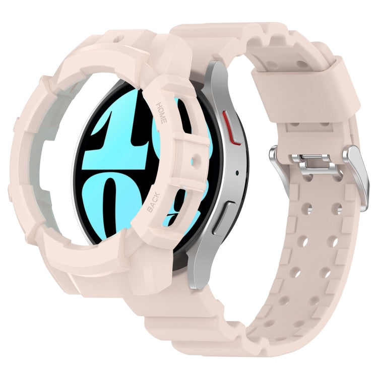 For Samsung Galaxy Watch 7 44mm Armor Silicone Watch Band with Watch Case Set(Pink) - Watch Bands by PMC Jewellery | Online Shopping South Africa | PMC Jewellery | Buy Now Pay Later Mobicred