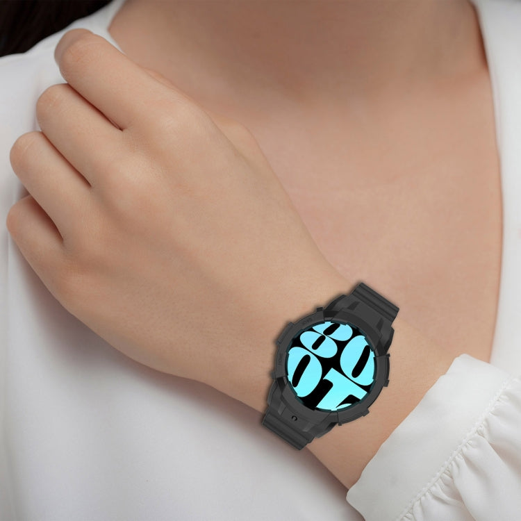 For Samsung Galaxy Watch 7 40mm Armor Silicone Watch Band with Watch Case Set(Green) - Watch Bands by PMC Jewellery | Online Shopping South Africa | PMC Jewellery | Buy Now Pay Later Mobicred