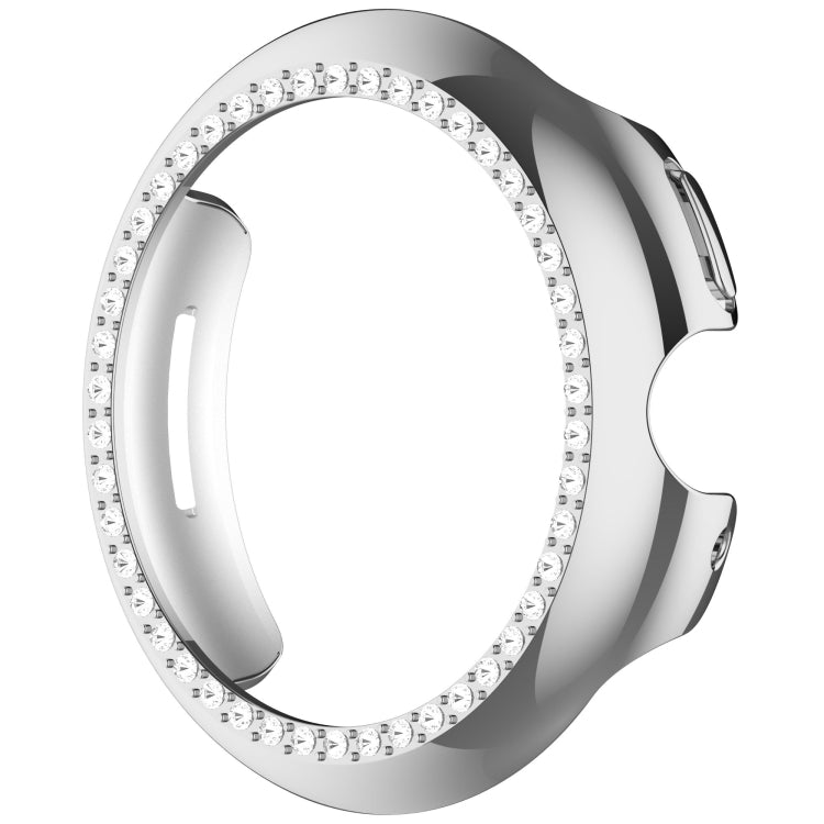 For Google Pixel Watch 3 45mm Diamond Electroplated PC Half Coverage Watch Protective Case(Silver) - Watch Cases by PMC TechLife | Online Shopping South Africa | PMC TechLife | Buy Now Pay Later Mobicred