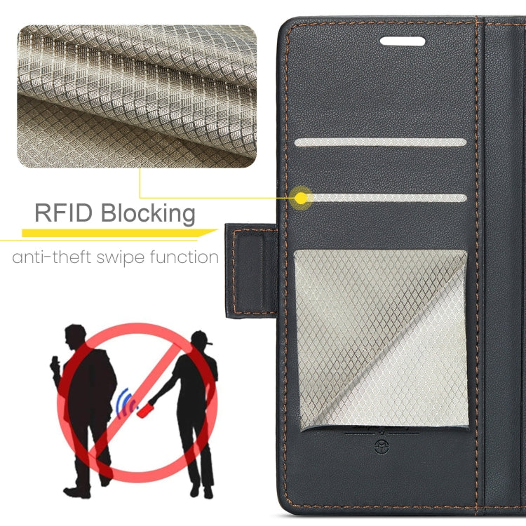 For Xiaomi 14T CaseMe 023 Butterfly Buckle Litchi Texture RFID Anti-theft Leather Phone Case(Black) - free shipping - PMC Jewellery - Order now!