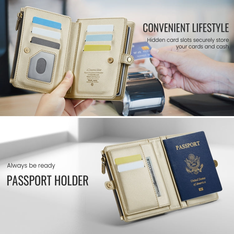 CaseMe-Me60 Multi-functional Anti-theft Swipe Passport Wallet(Gold) - free shipping - PMC Jewellery - Order now!