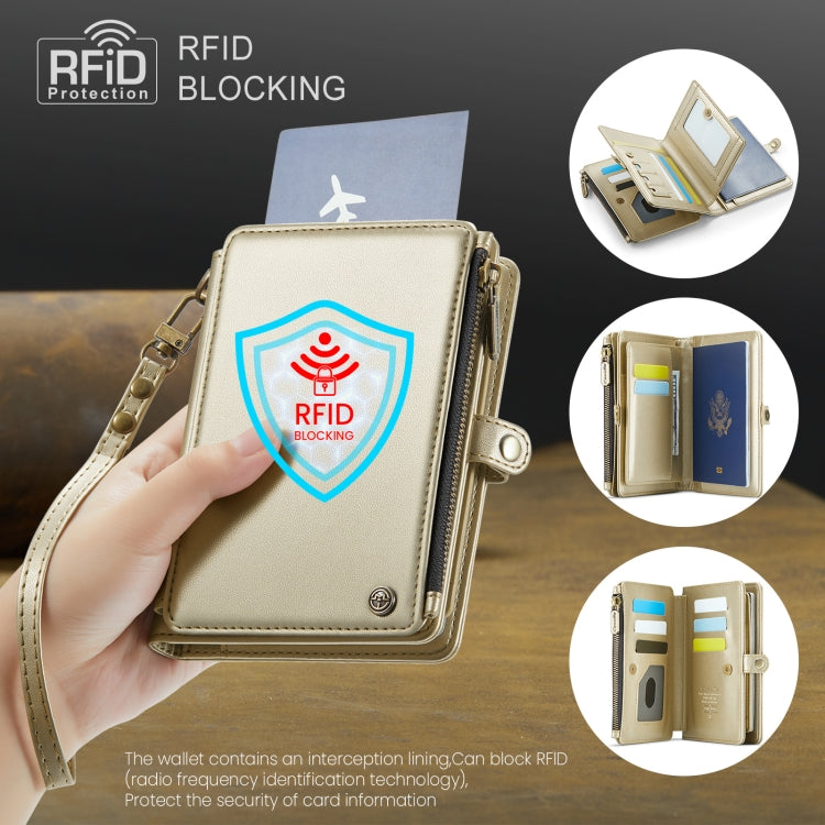 CaseMe-Me60 Multi-functional Anti-theft Swipe Passport Wallet(Gold) - free shipping - PMC Jewellery - Order now!