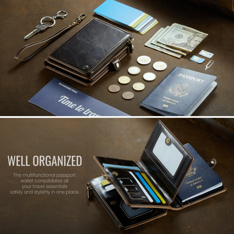 CaseMe-Me60 Multi-functional Anti-theft Swipe Passport Wallet(Brown) - free shipping - PMC Jewellery - Order now!