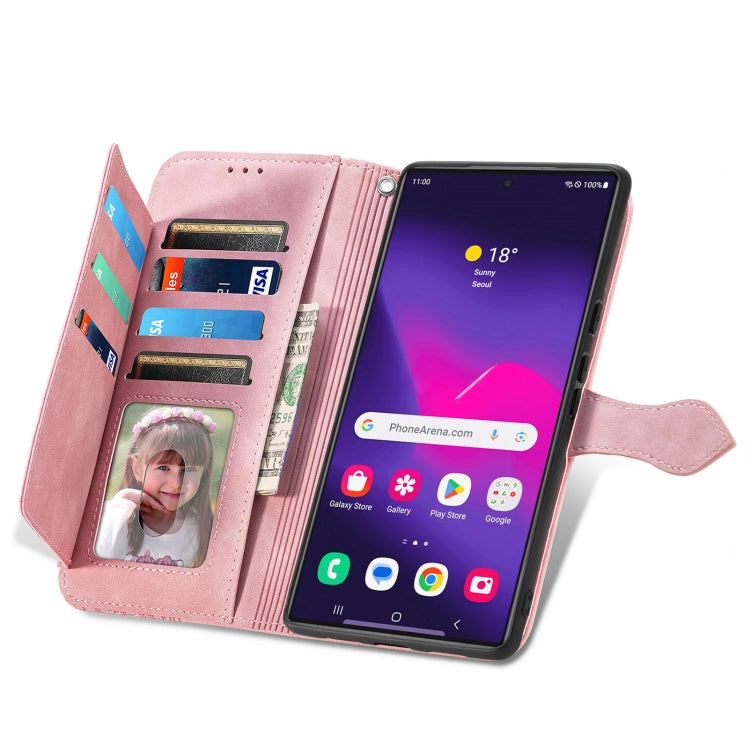 For Samsung Galaxy S25 Ultra 5G Embossed Flower Zipper Leather Phone Case(Pink) - Galaxy S25 Ultra 5G Cases by PMC TechLife | Online Shopping South Africa | PMC TechLife | Buy Now Pay Later Mobicred