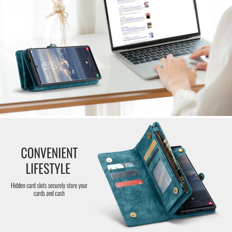 For Samsung Galaxy S25 Ultra 5G CaseMe 008 Detachable Multifunctional Leather Phone Case(Blue) - free shipping - PMC Jewellery - Order now!