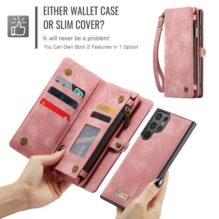 For Samsung Galaxy S25 Ultra 5G CaseMe 008 Detachable Multifunctional Leather Phone Case(Pink) - free shipping - PMC Jewellery - Order now!