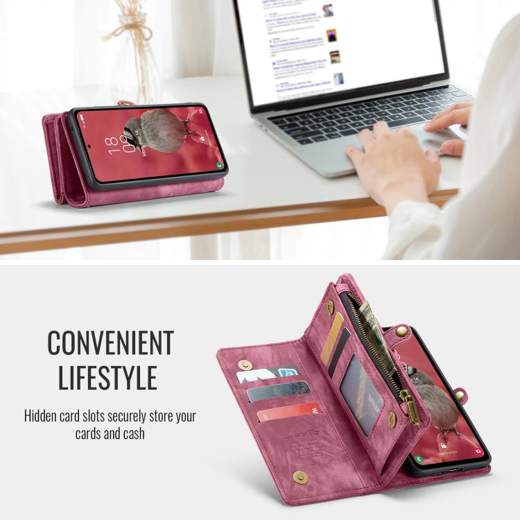 For Samsung Galaxy S25 5G CaseMe 008 Detachable Multifunctional Leather Phone Case(Wine Red) - Galaxy S25 5G Cases by CaseMe | Online Shopping South Africa | PMC TechLife | Buy Now Pay Later Mobicred