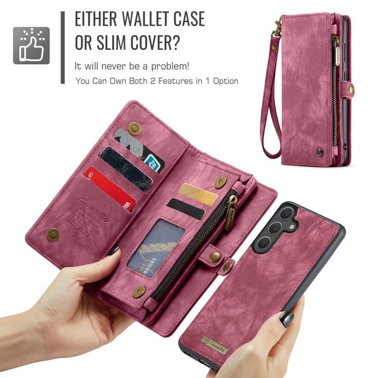 For Samsung Galaxy S25 5G CaseMe 008 Detachable Multifunctional Leather Phone Case(Wine Red) - Galaxy S25 5G Cases by CaseMe | Online Shopping South Africa | PMC TechLife | Buy Now Pay Later Mobicred