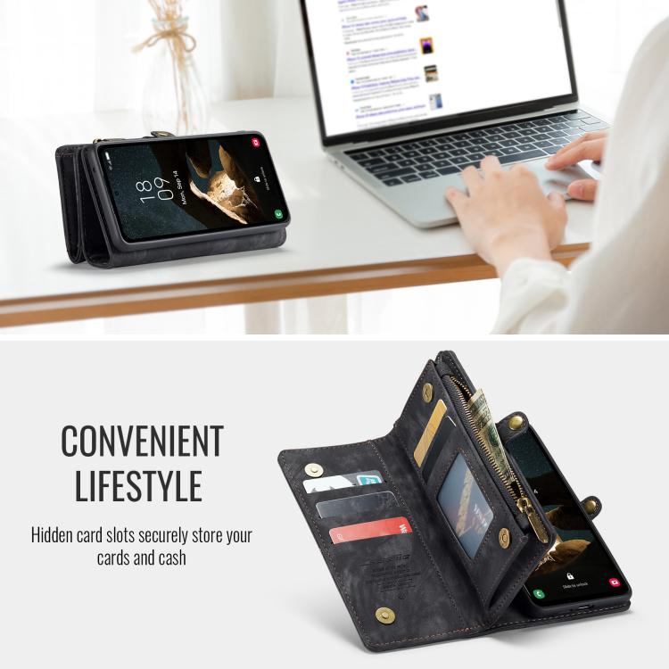 For Samsung Galaxy S25 5G CaseMe 008 Detachable Multifunctional Leather Phone Case(Black) - free shipping - PMC TechLife - Order now!