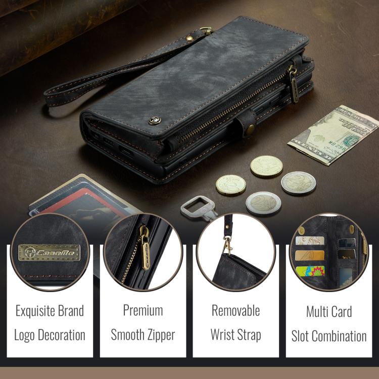 For Samsung Galaxy S25 5G CaseMe 008 Detachable Multifunctional Leather Phone Case(Black) - free shipping - PMC TechLife - Order now!