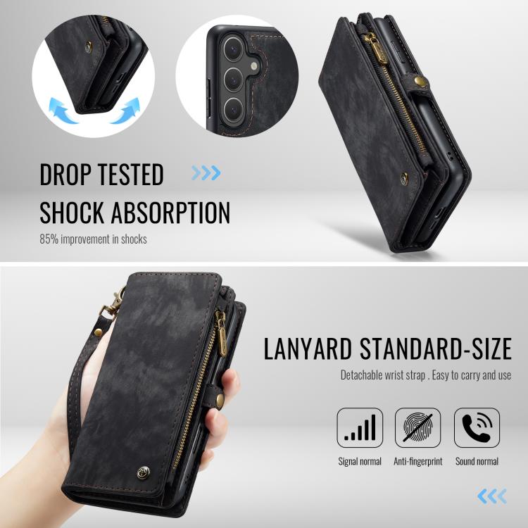 For Samsung Galaxy S25 5G CaseMe 008 Detachable Multifunctional Leather Phone Case(Black) - free shipping - PMC TechLife - Order now!