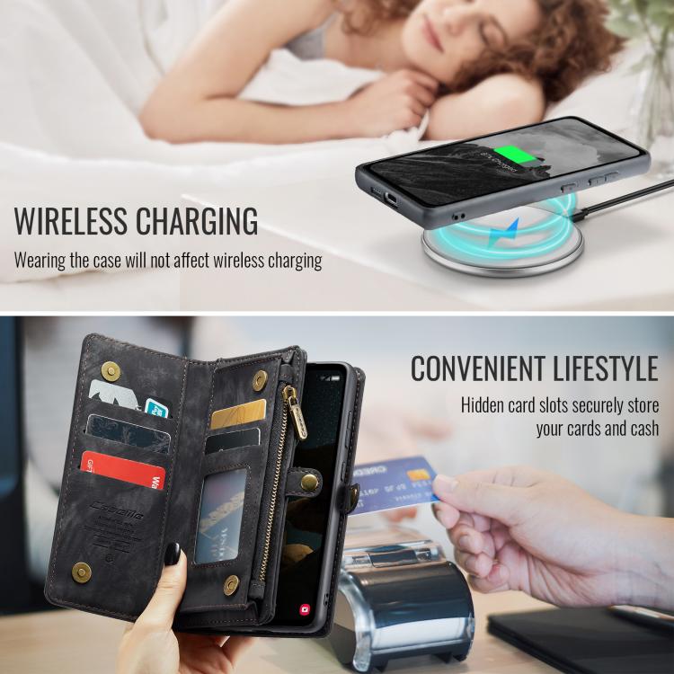 For Samsung Galaxy S25 5G CaseMe 008 Detachable Multifunctional Leather Phone Case(Black) - free shipping - PMC TechLife - Order now!