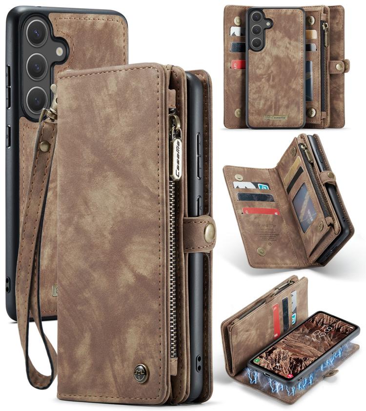 For Samsung Galaxy S25+ 5G CaseMe 008 Detachable Multifunctional Leather Phone Case(Brown) - Galaxy S25+ 5G Cases by CaseMe | Online Shopping South Africa | PMC TechLife | Buy Now Pay Later Mobicred
