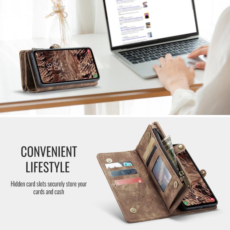 For Samsung Galaxy S25+ 5G CaseMe 008 Detachable Multifunctional Leather Phone Case(Brown) - Galaxy S25+ 5G Cases by CaseMe | Online Shopping South Africa | PMC TechLife | Buy Now Pay Later Mobicred