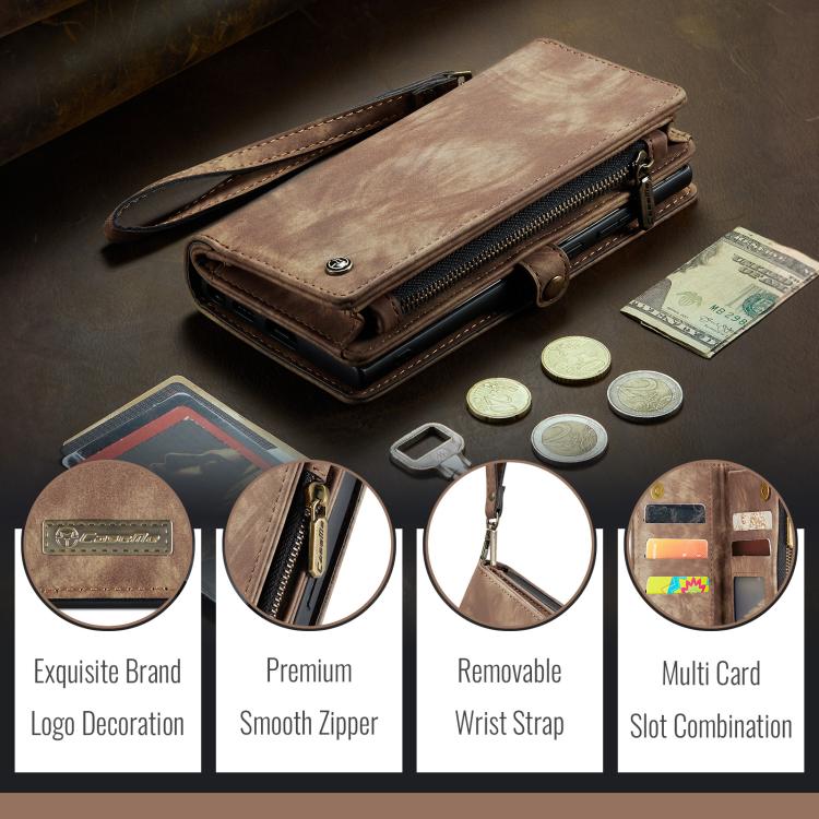 For Samsung Galaxy S25+ 5G CaseMe 008 Detachable Multifunctional Leather Phone Case(Brown) - Galaxy S25+ 5G Cases by CaseMe | Online Shopping South Africa | PMC TechLife | Buy Now Pay Later Mobicred