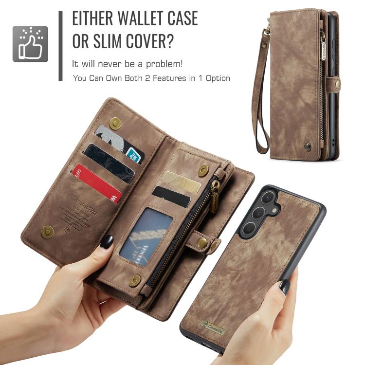 For Samsung Galaxy S25+ 5G CaseMe 008 Detachable Multifunctional Leather Phone Case(Brown) - Galaxy S25+ 5G Cases by CaseMe | Online Shopping South Africa | PMC TechLife | Buy Now Pay Later Mobicred