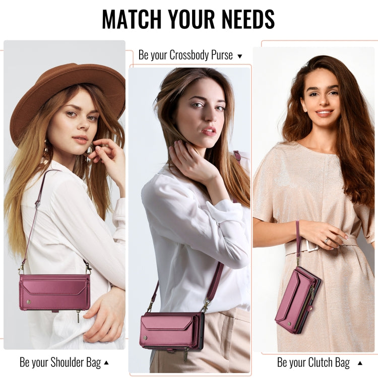 For Samsung Galaxy A16 5G CaseMe C36 Card Slots Zipper Wallet RFID Anti-theft Leather Phone Case(Red) - free shipping - PMC Jewellery - Order now!