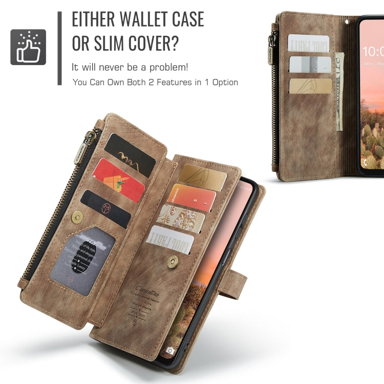 For Samsung Galaxy A16 5G CaseMe C30 Card Slots Zipper Wallet Leather Phone Case(Brown) - free shipping - PMC Jewellery - Order now!