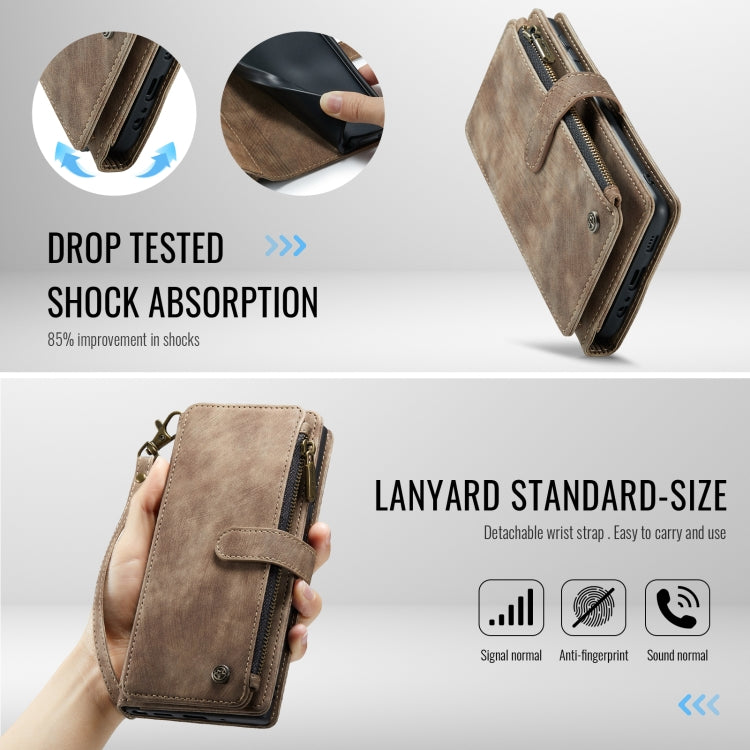 For Samsung Galaxy A16 5G CaseMe C30 Card Slots Zipper Wallet Leather Phone Case(Brown) - free shipping - PMC Jewellery - Order now!