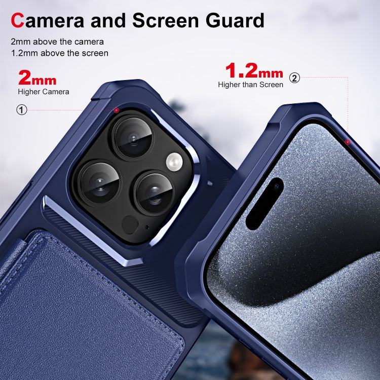 For iPhone 16 Pro ENKAY Hat-Prince Card Slot Wallet TPU Back Leather Phone Case with Lens Film(Purple) - free shipping - PMC Jewellery - Order now!