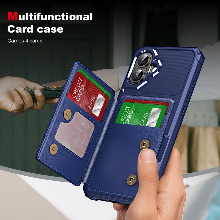 For iPhone 16 Plus ENKAY Hat-Prince Card Slot Wallet TPU Back Leather Phone Case with Lens Film(Dark Blue) - free shipping - PMC Jewellery - Order now!