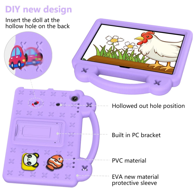 For Amazon Fire HD8 2024 / 2022 / HD8 Plus Handle Kickstand Children EVA Shockproof Tablet Case(LightPurple) - Amazon by PMC TechLife | Online Shopping South Africa | PMC TechLife | Buy Now Pay Later Mobicred