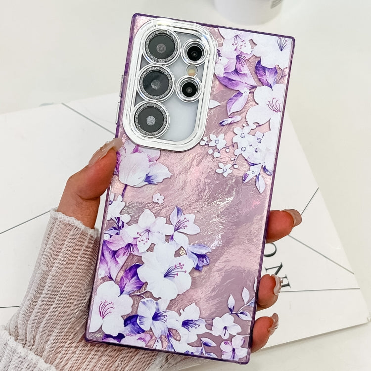 For Samsung Galaxy S25 Ultra 5G Electroplating Flowers Plants Texture TPU Phone Case(Azalea FL4) - free shipping - PMC Jewellery - Order now!