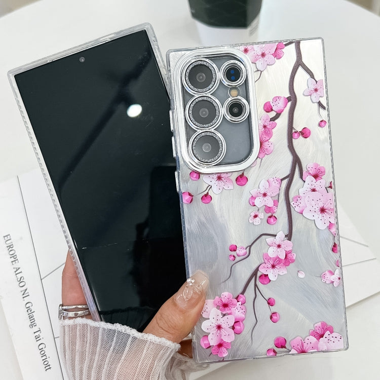 For Samsung Galaxy S25 5G Electroplating Flowers Plants Texture TPU Phone Case(Green Plants FL5) - Galaxy S25 5G Cases by PMC Jewellery | Online Shopping South Africa | PMC Jewellery | Buy Now Pay Later Mobicred