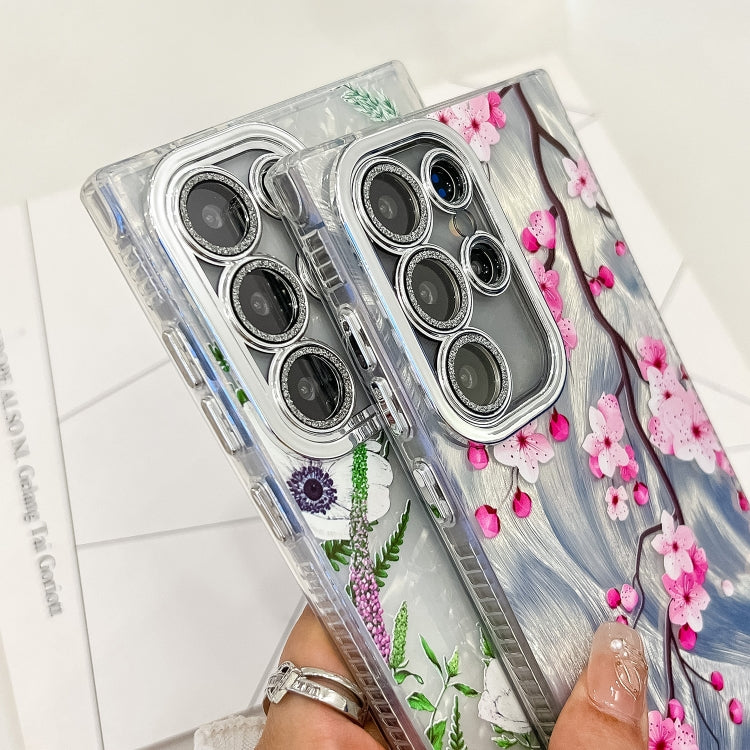 For Samsung Galaxy S25 Ultra 5G Electroplating Flowers Plants Texture TPU Phone Case(Gardenia FL15) - free shipping - PMC Jewellery - Order now!