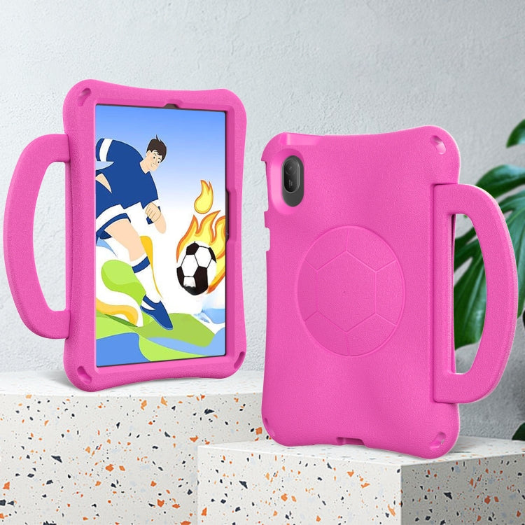 For Huawei MatePad SE 11 2024 Handle Football Shaped EVA Shockproof Tablet Case(Rose Red) - Huawei by PMC TechLife | Online Shopping South Africa | PMC TechLife | Buy Now Pay Later Mobicred