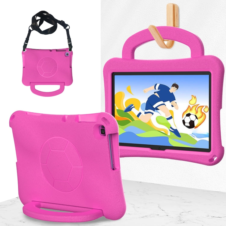 For Huawei MatePad SE 10.1 2022 Handle Football Shaped EVA Shockproof Tablet Case(Rose Red) - Huawei by PMC TechLife | Online Shopping South Africa | PMC TechLife | Buy Now Pay Later Mobicred