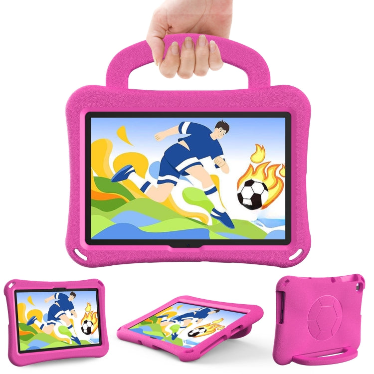 For Huawei MatePad SE 10.1 2022 Handle Football Shaped EVA Shockproof Tablet Case(Rose Red) - Huawei by PMC TechLife | Online Shopping South Africa | PMC TechLife | Buy Now Pay Later Mobicred