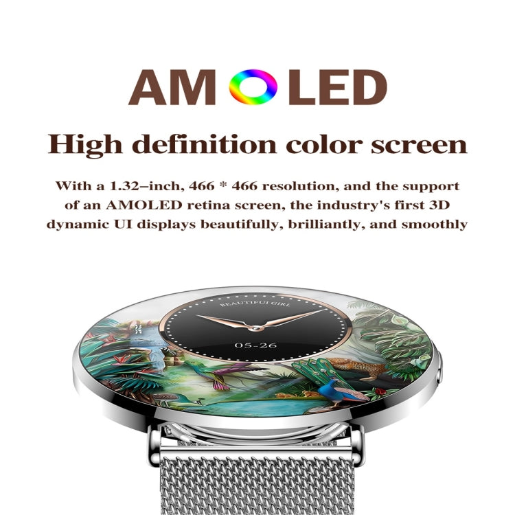 KM88 1.32 inch Color Screen Smart Watch, Support Bluetooth Call / Health Monitoring(Silver) - Smart Watches by PMC TechLife | Online Shopping South Africa | PMC TechLife | Buy Now Pay Later Mobicred