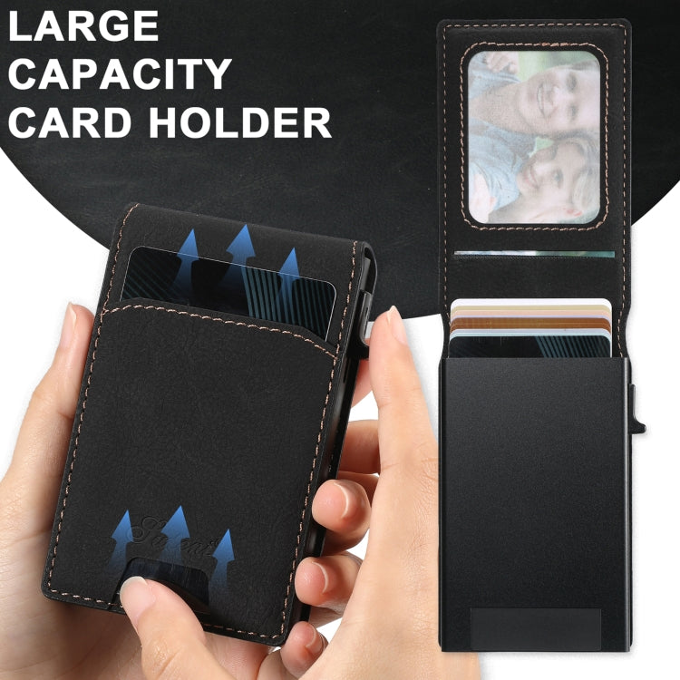 For iPhone 16 Pro Suteni H19 Litchi Grain 2-in-1 MagSafe Removable Card Box Back Phone Case(Black) - free shipping - PMC Jewellery - Order now!