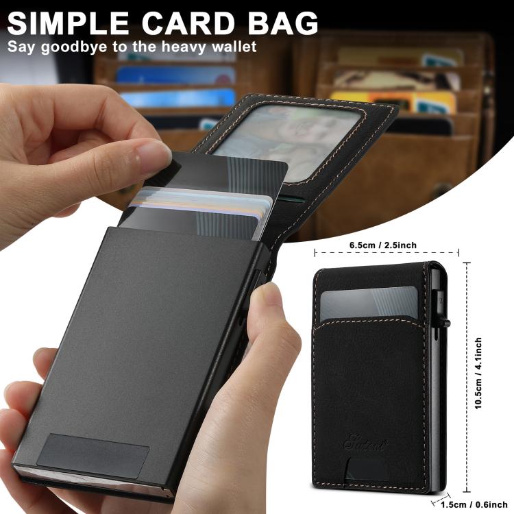 For iPhone 16e Suteni H19 Litchi Grain 2-in-1 MagSafe Removable Card Box Back Phone Case(Black) - free shipping - PMC TechLife - Order now!