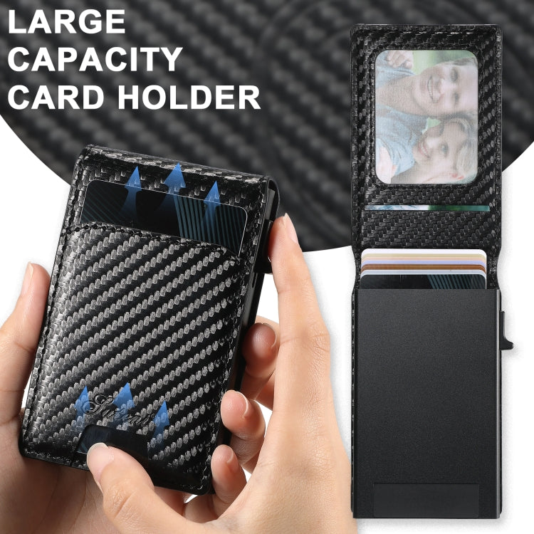 For iPhone 16 Suteni H19 Carbon Fiber Grain 2-in-1 MagSafe Removable Card Box Back Phone Case(Black) - free shipping - PMC Jewellery - Order now!