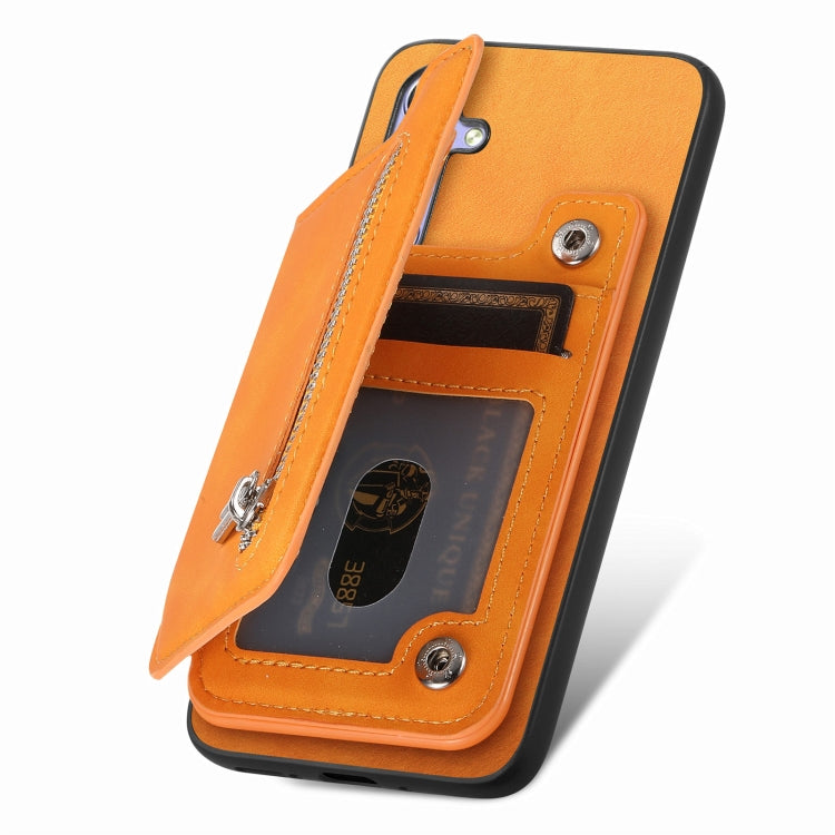 For Nothing CMF Phone 1 Retro MagSafe Zipper Wallet Card Bag Back Phone Case(Yellow) - free shipping - PMC TechLife - Order now!