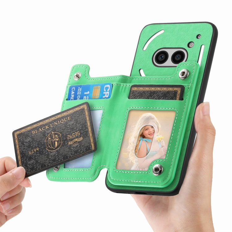 For Nothing CMF Phone 1 Retro MagSafe Zipper Wallet Card Bag Back Phone Case(Green) - free shipping - PMC TechLife - Order now!