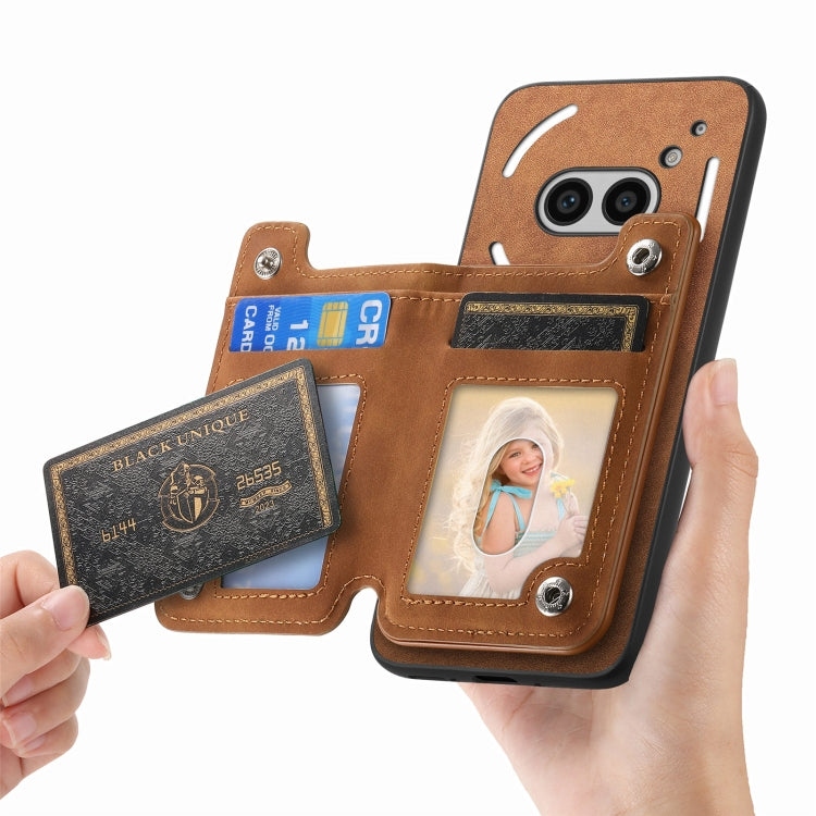 For Nothing CMF Phone 1 Retro MagSafe Zipper Wallet Card Bag Back Phone Case(Brown) - More Brand by PMC TechLife | Online Shopping South Africa | PMC TechLife | Buy Now Pay Later Mobicred