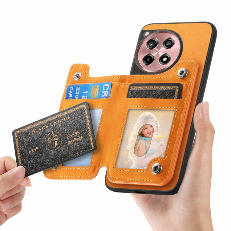 For OnePlus Nord CE4 / Ace 3V Retro MagSafe Zipper Wallet Card Bag Back Phone Case(Yellow) - OnePlus Cases by PMC TechLife | Online Shopping South Africa | PMC TechLife | Buy Now Pay Later Mobicred