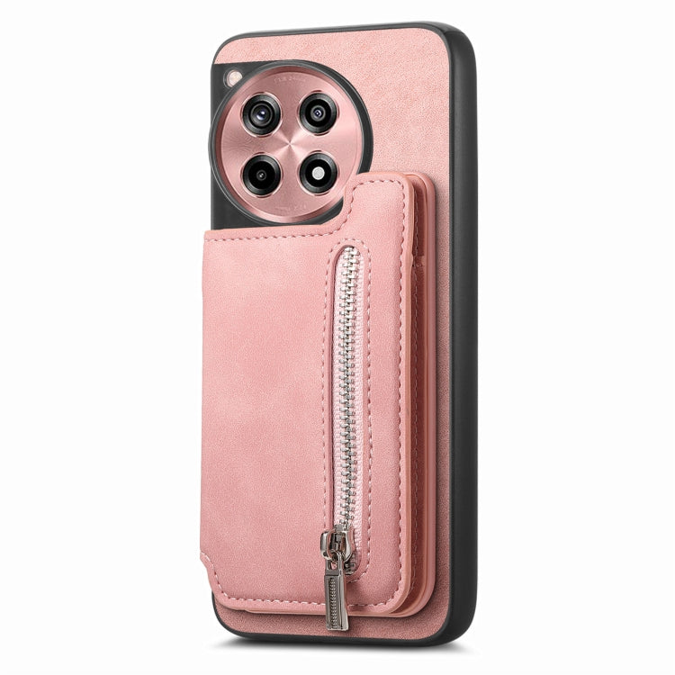 For OnePlus Nord CE4 / Ace 3V Retro MagSafe Zipper Wallet Card Bag Back Phone Case(Pink) - OnePlus Cases by PMC TechLife | Online Shopping South Africa | PMC TechLife | Buy Now Pay Later Mobicred