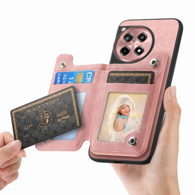 For OnePlus Nord CE4 / Ace 3V Retro MagSafe Zipper Wallet Card Bag Back Phone Case(Pink) - OnePlus Cases by PMC TechLife | Online Shopping South Africa | PMC TechLife | Buy Now Pay Later Mobicred